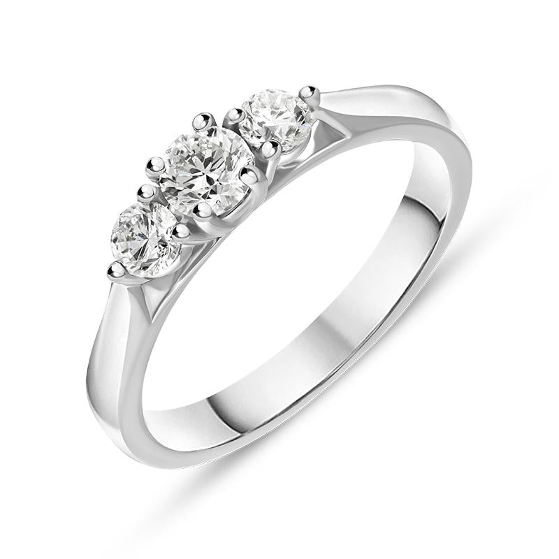 Platinum Diamond Three Stone Trilogy Ring, FEU-1168