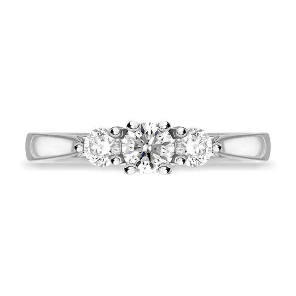 Platinum Diamond Three Stone Trilogy Ring, FEU-1168_2