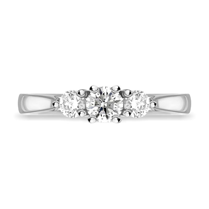 Platinum Diamond Three Stone Trilogy Ring, FEU-1168_2