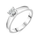 Platinum Diamond Twisted Claw Set Solitaire Ring RUNQ0000484