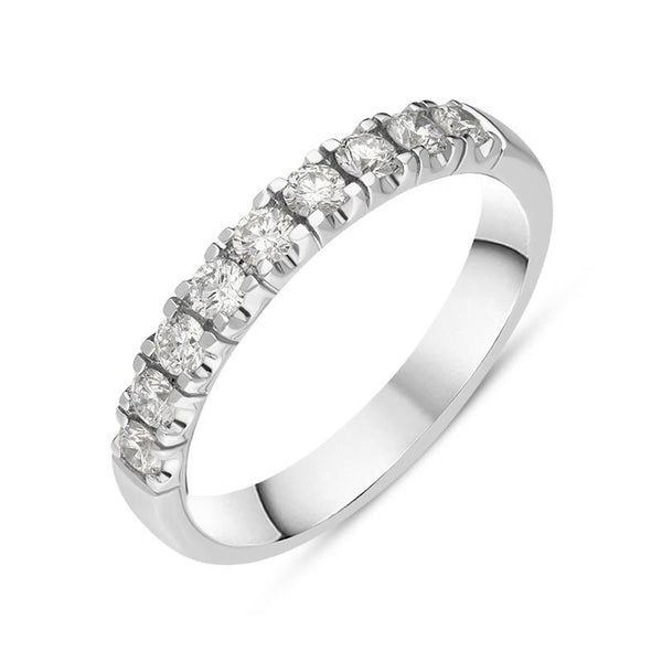 Platinum Diamond Nine Stone Half Eternity Ring, FEU-2470