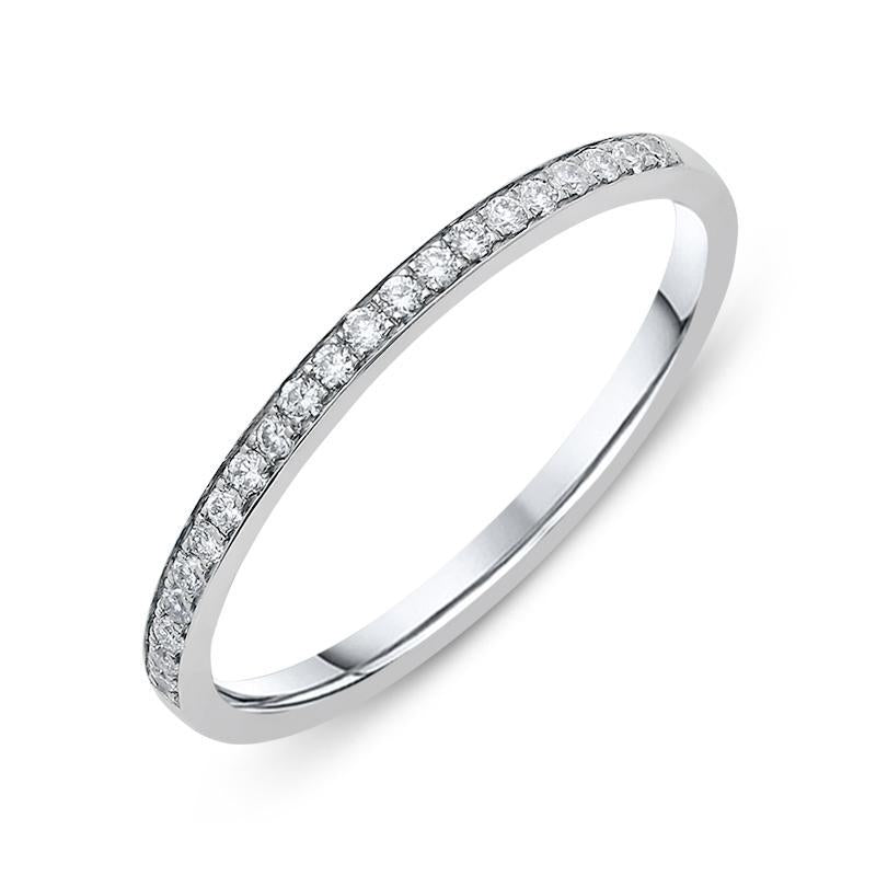 Platinum 0.10ct Diamond Brilliant Cut Half Eternity Ring, BNN-252.