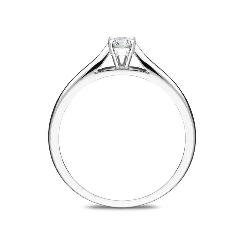 Platinum 0.15ct Diamond Brilliant Cut Solitaire Ring, FEU-2141.