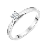 Platinum 0.15ct Diamond Brilliant Cut Solitaire Ring, FEU-2145.