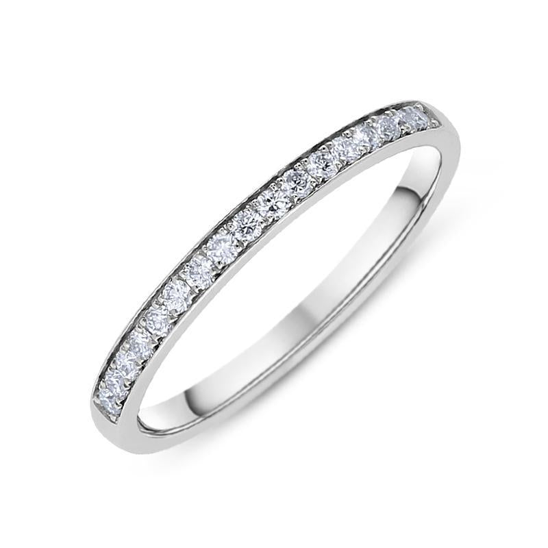 Platinum 0.15ct Diamond Grain Set Half Eternity Ring. BNN253