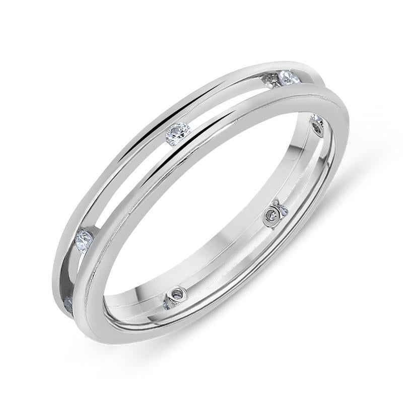 Platinum 0.16ct Diamond Illusion Wedding Ring, DW-058.