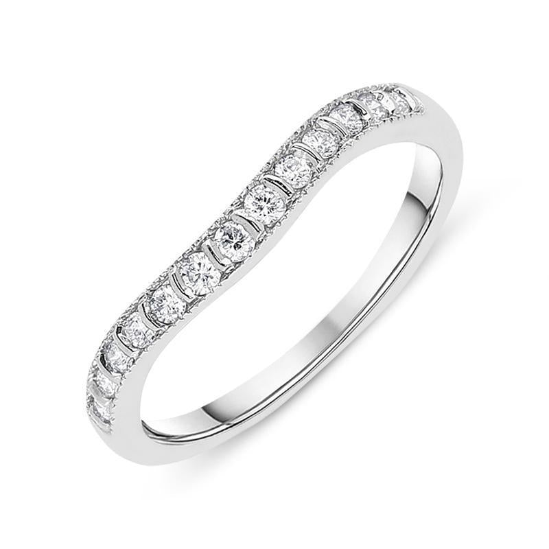Platinum 0.18ct Diamond Half Eternity Ring, BNN-146.