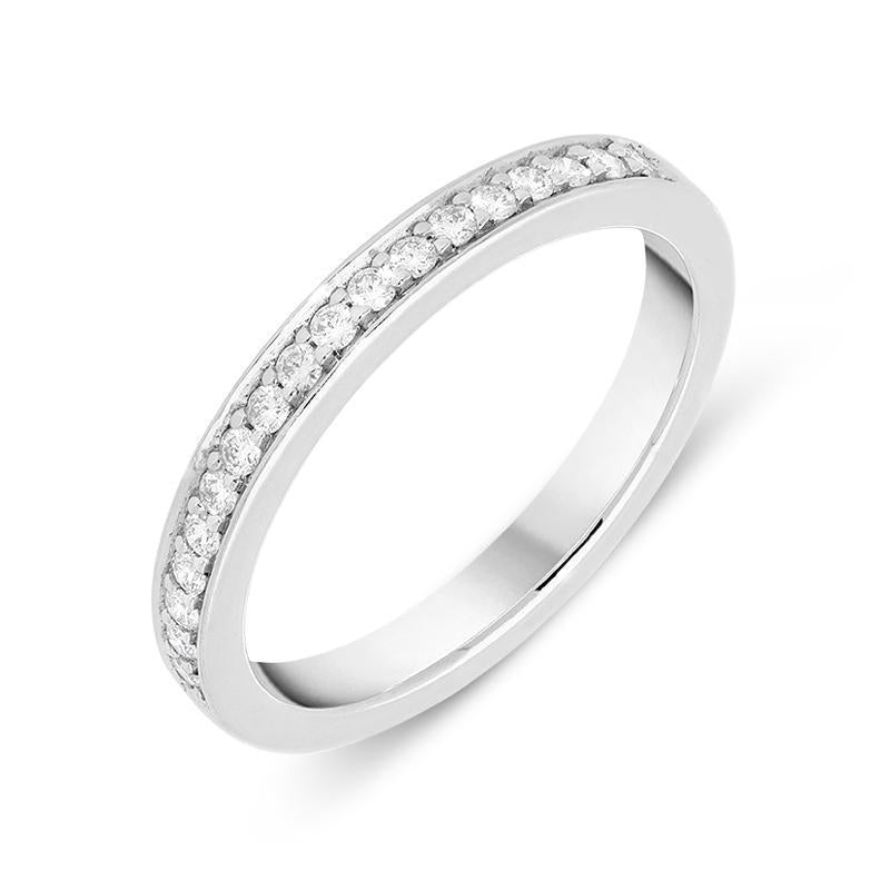 Platinum 0.19ct Diamond Brilliant Cut Half Eternity Ring, FEU-926.