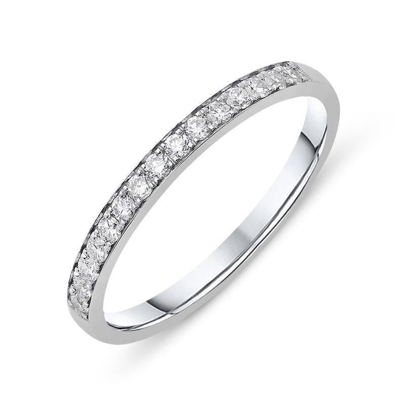 Platinum 0.20ct Diamond Brilliant Cut Half Eternity Ring, BNN-254.