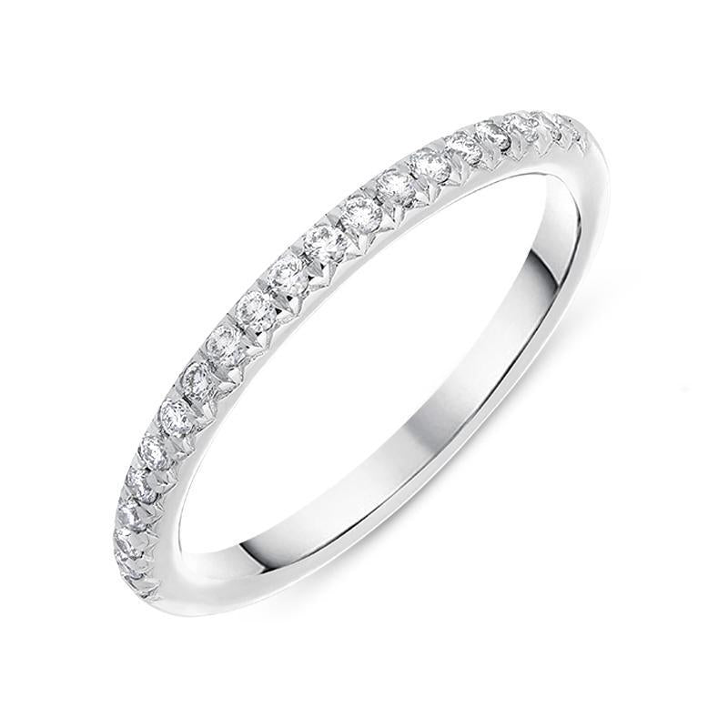 Platinum 0.20ct Diamond Brilliant Cut Half Eternity Ring, FEU-1637.