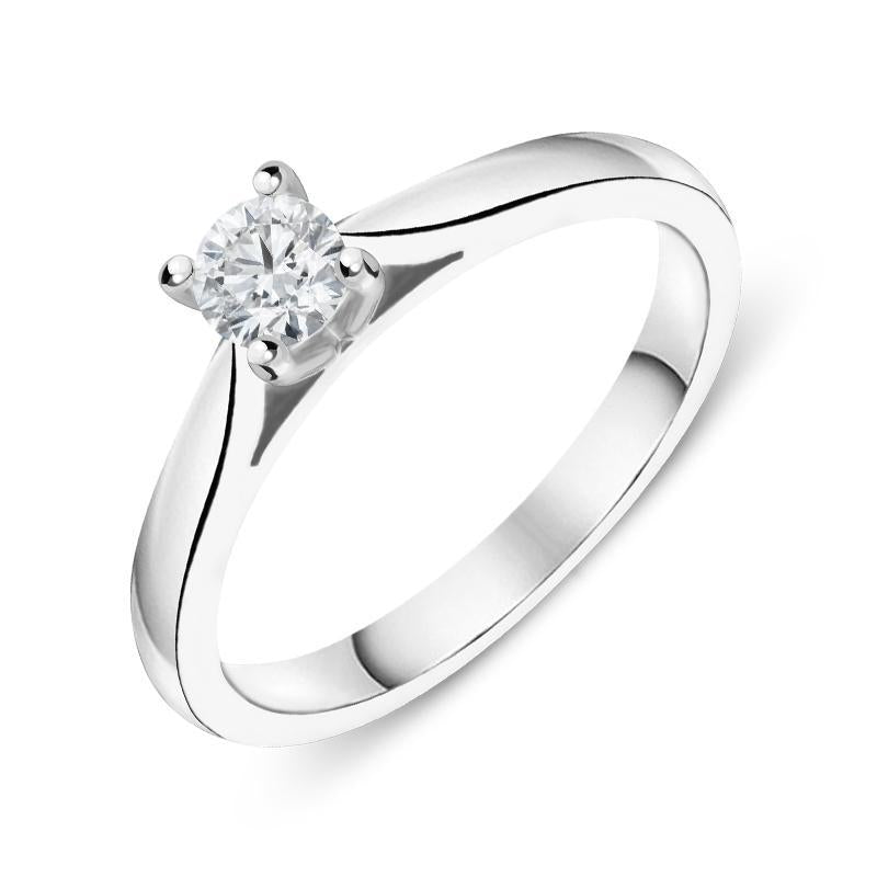 Platinum 0.20ct Diamond Brilliant Cut Solitaire Ring FEU-2078