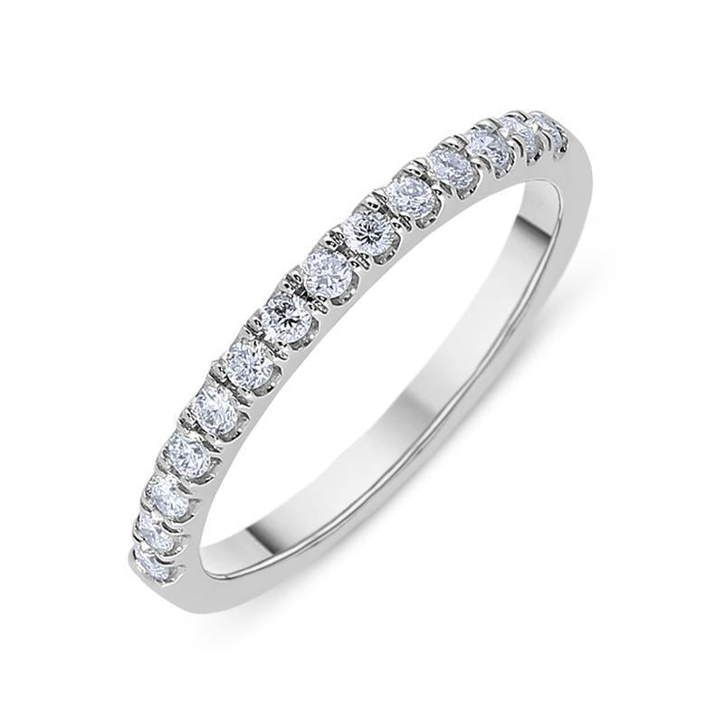 Platinum 0.20ct Diamond Claw Set Half Eternity Ring, BNN-255.