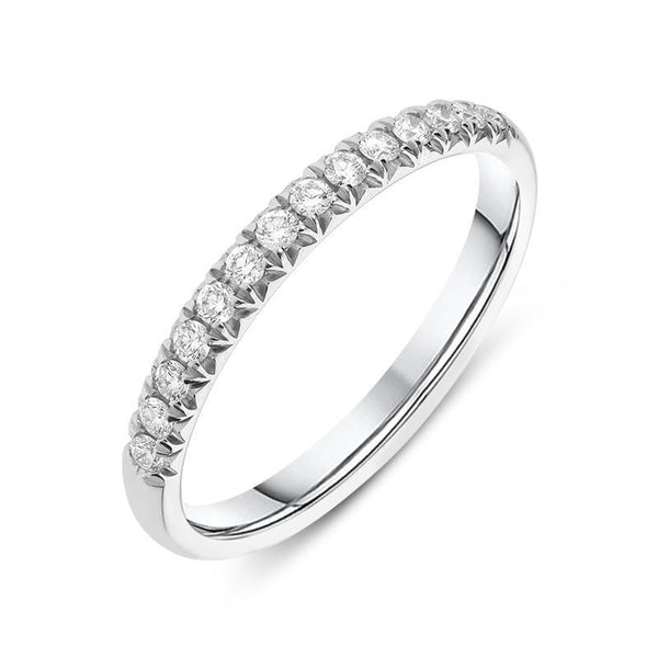 Platinum 0.20ct Diamond Half Eternity Ring, FEU-1501