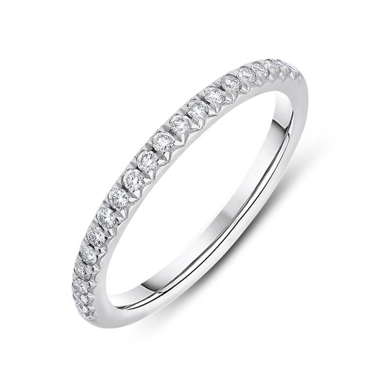 Platinum 0.20ct Diamond Wedding Band Ring. FEU-1628.