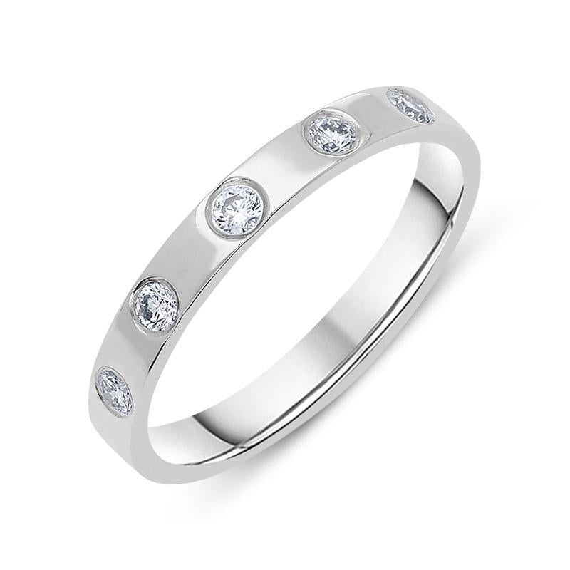 Platinum 0.22ct Diamond Set Wedding Band Ring. CGN-097.