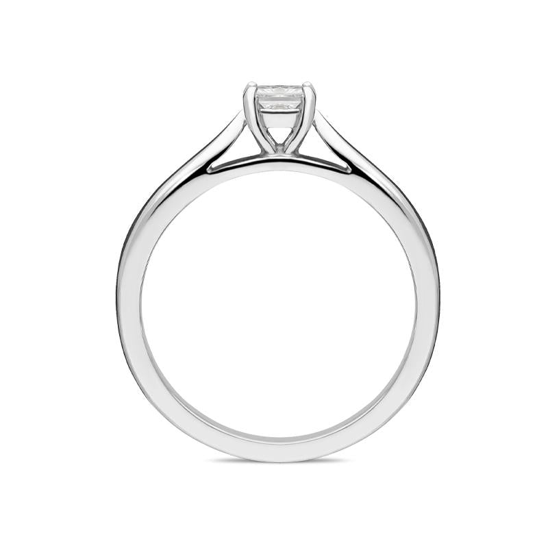 Platinum 0.25ct Diamond Princess Cut Solitaire Ring FEU-2019