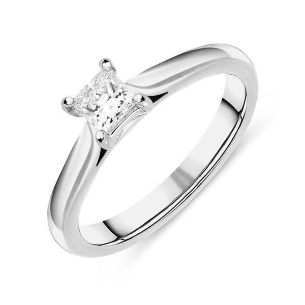 Platinum 0.25ct Diamond Princess Cut Solitaire Ring FEU-2063