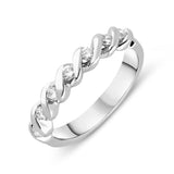 Platinum 0.25ct Diamond rope Twist Half Eternity Ring 04AN0541