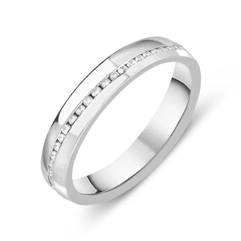 Platinum 0.28ct Diamond Diagonal Line Eternity Ring 10O05DW138