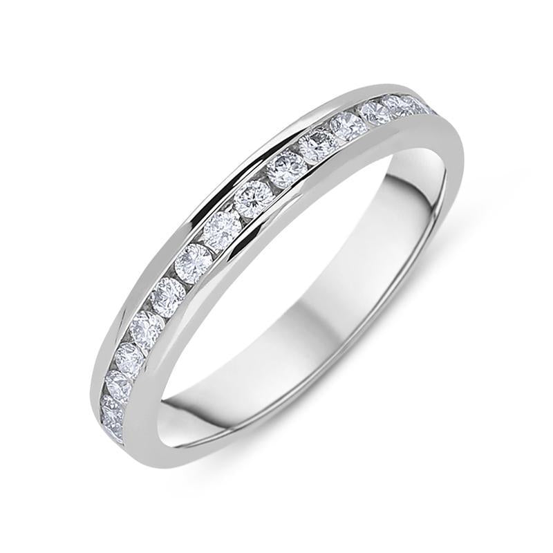 Platinum 0.30ct Diamond Brilliant Cut Half Eternity Ring, BNN-249.