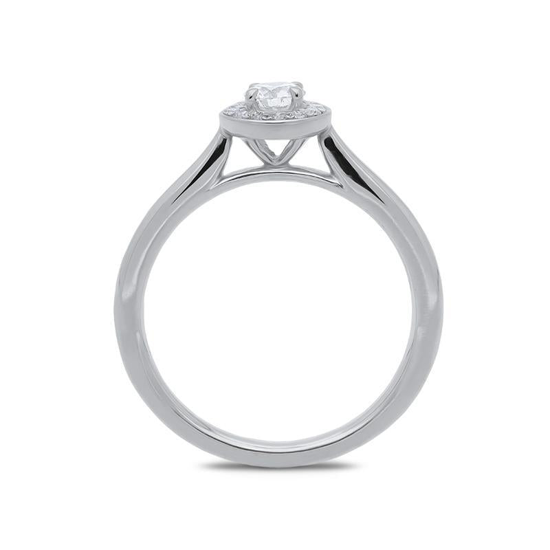 Platinum 0.30ct Diamond Brilliant Cut Halo Ring, FEU-1538.