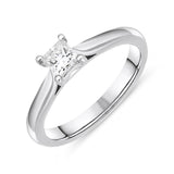 Platinum 0.30ct Diamond Princess Cut Solitaire Ring, FEU-1488.