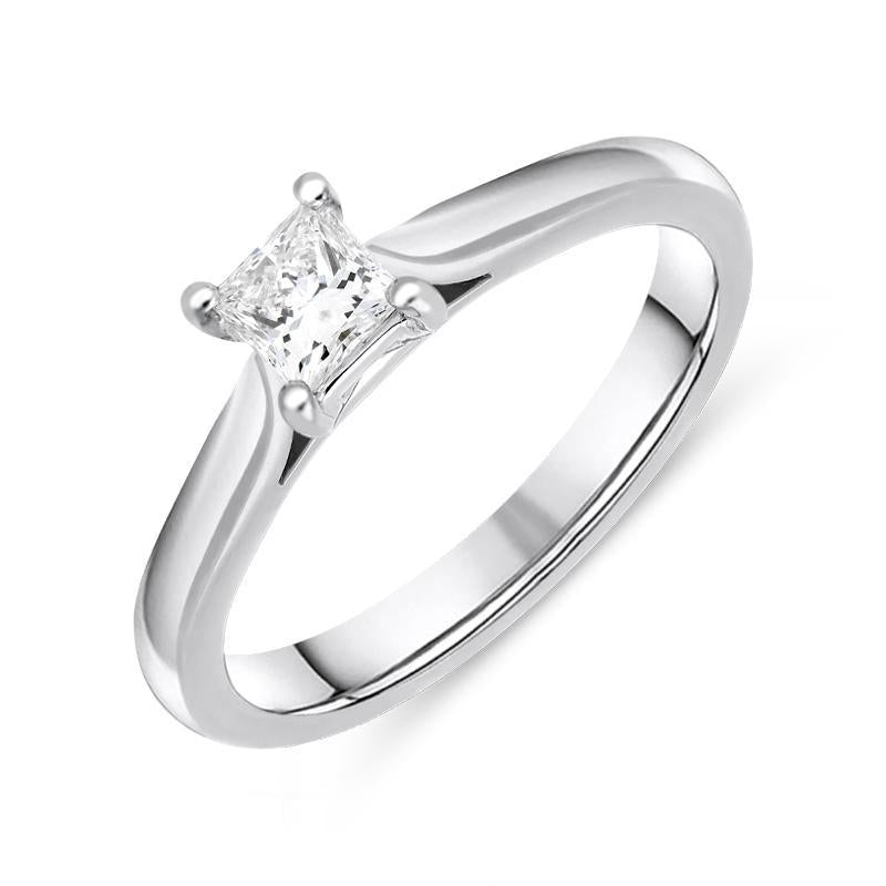 Platinum 0.30ct Diamond Princess Cut Solitaire Ring, FEU-1488.