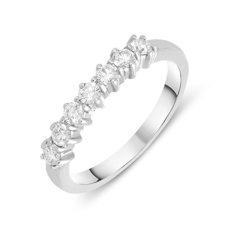Platinum 0.35ct Diamond Half Eternity Ring, FEU-924.