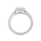 Platinum 0.38ct Diamond Brilliant Cut Cushion Halo Ring, FEU-1245. 