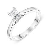 Platinum 0.40ct Diamond Emerald Cut Ring FEU-2143