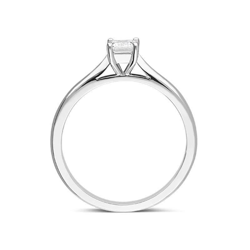 Platinum 0.40ct Diamond Emerald Cut Ring FEU-2143