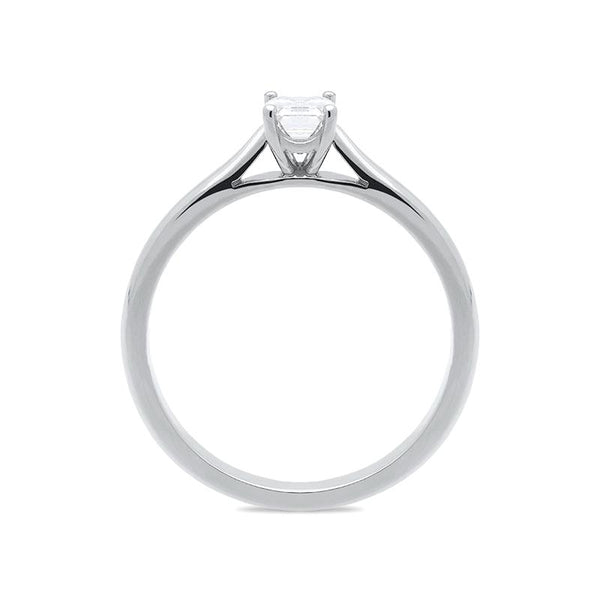 Platinum 0.40ct Diamond Emerald Cut Solitaire Ring. FEU-1619.