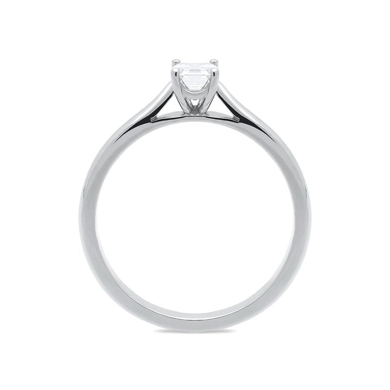 Platinum 0.40ct Diamond Emerald Cut Solitaire Ring. FEU-1619.