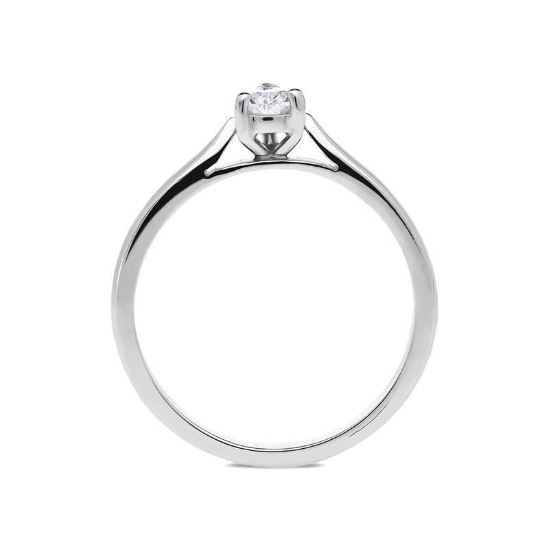 Platinum 0.40ct Diamond Pear Cut Solitaire Ring, FEU-1672.