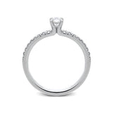 Platinum 0.44ct Diamond Solitaire Tulip Ring, FEU-1630.