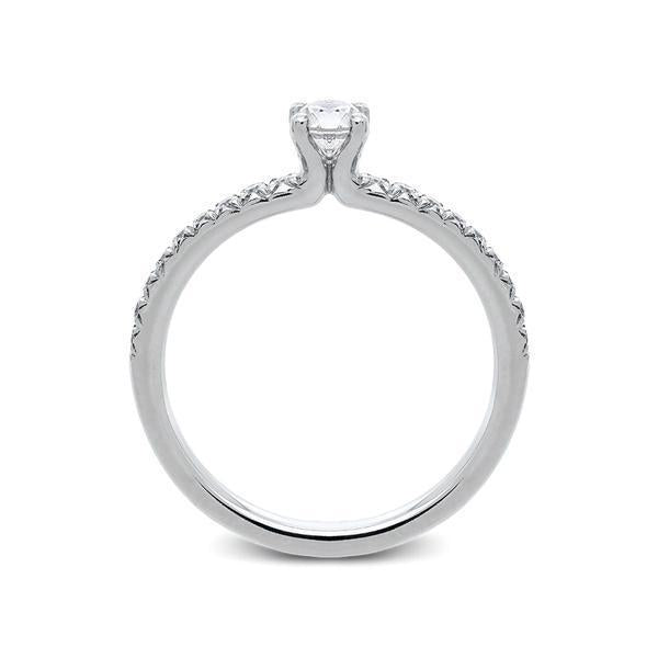 Platinum 0.44ct Diamond Solitaire Tulip Ring, FEU-1630.