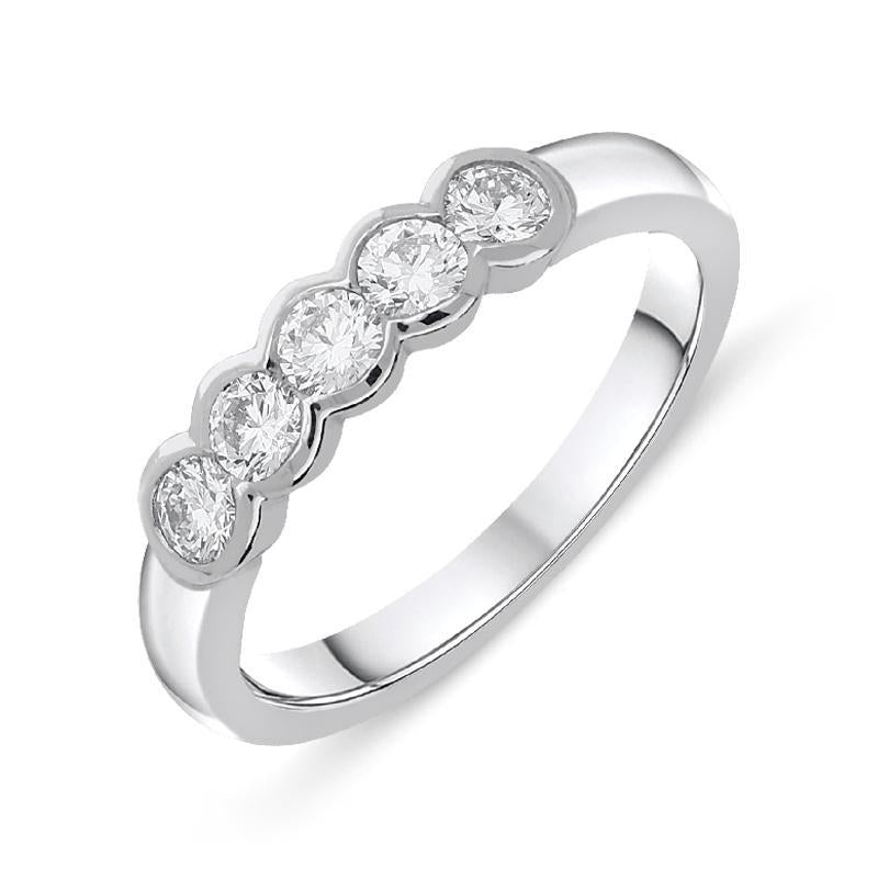 Platinum 0.46ct Diamond Brilliant Cut Bezel Set Ring, FEU-1188.