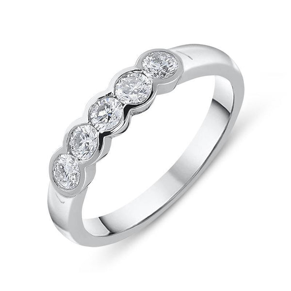Platinum 0.50ct Diamond Brilliant Cut Bezel Set Ring, FEU-1483.