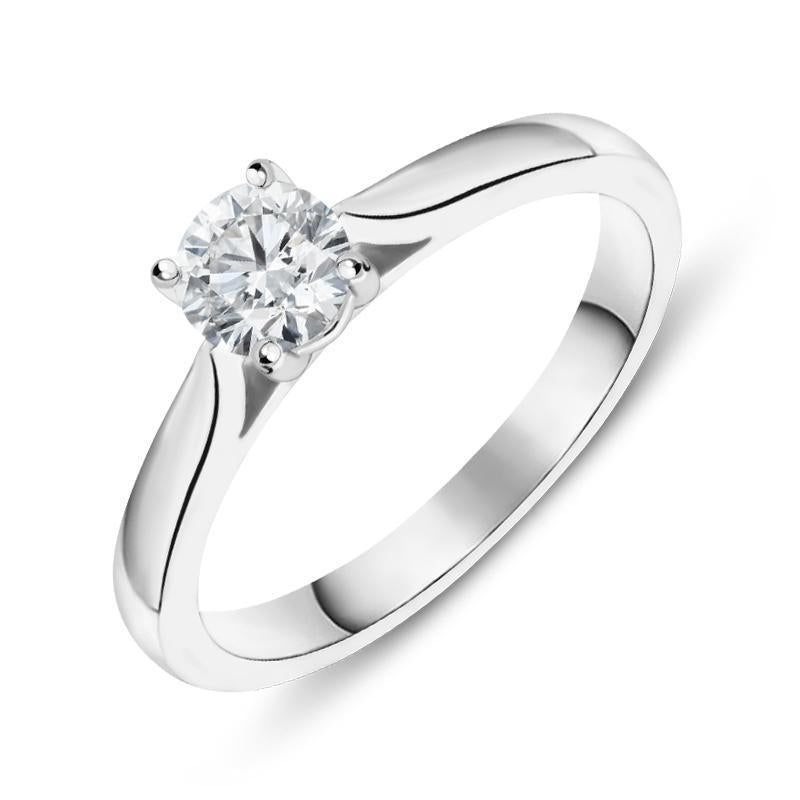 Platinum 0.50ct Diamond Brilliant Cut Solitaire Ring FEU-2132