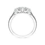 Platinum 0.50ct Diamond Brilliant Cut Trilogy Ring FEU-2196