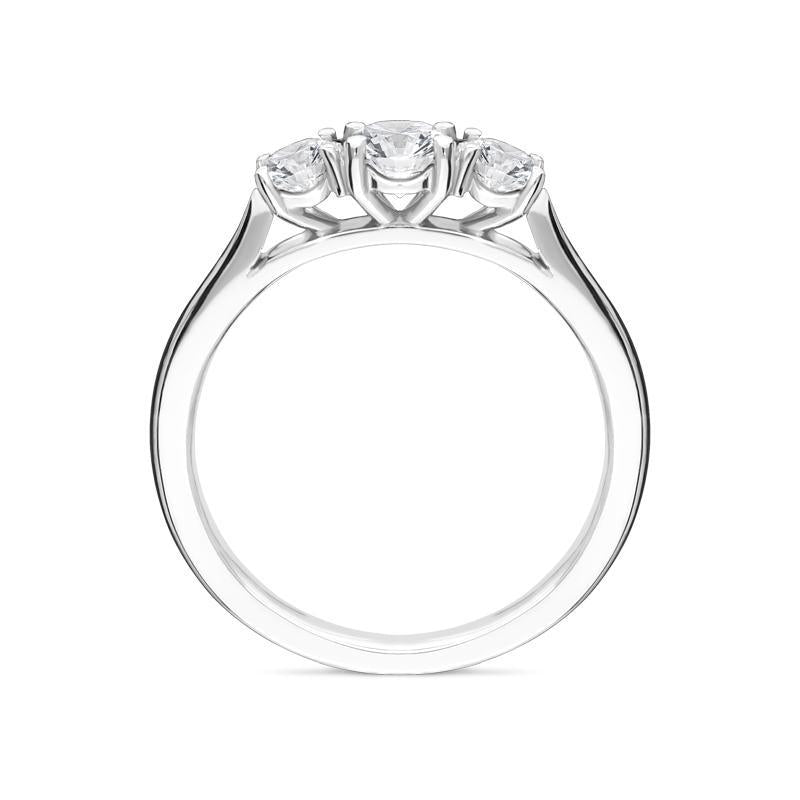 Platinum 0.50ct Diamond Brilliant Cut Trilogy Ring FEU-2196