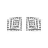 Platinum 0.50ct Diamond Square Spiral Earrings, BC5086D.P.