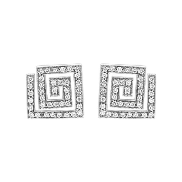 Platinum 0.50ct Diamond Square Spiral Earrings, BC5086D.P.