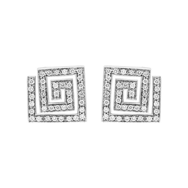Platinum 0.50ct Diamond Square Spiral Earrings, BC5086D.P.