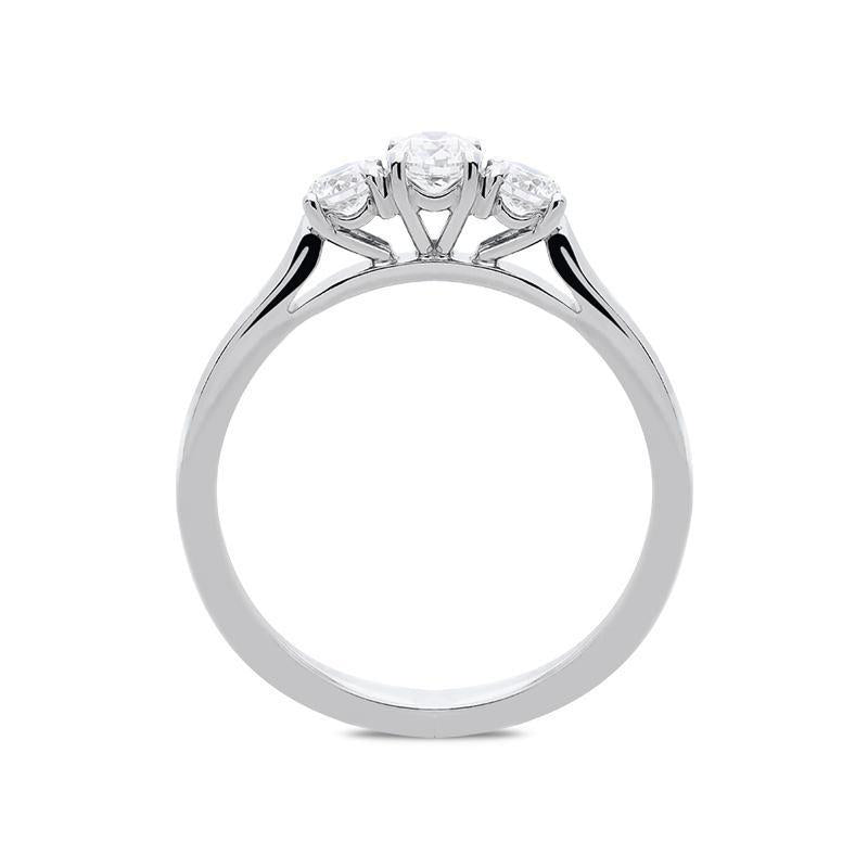Platinum 0.52ct Diamond Brilliant Cut Trilogy Ring, FEU-1412.