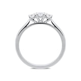 Platinum 0.52ct Diamond Brilliant Cut Trilogy Ring, FEU-600.