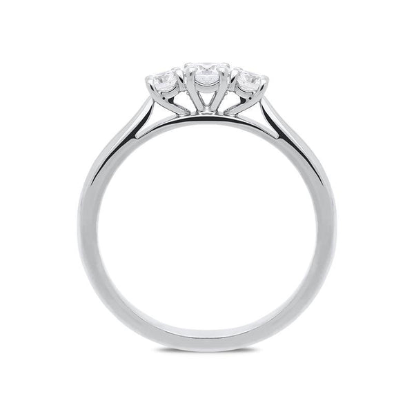 Platinum 0.52ct Diamond Brilliant Cut Trilogy Ring, FEU-600.