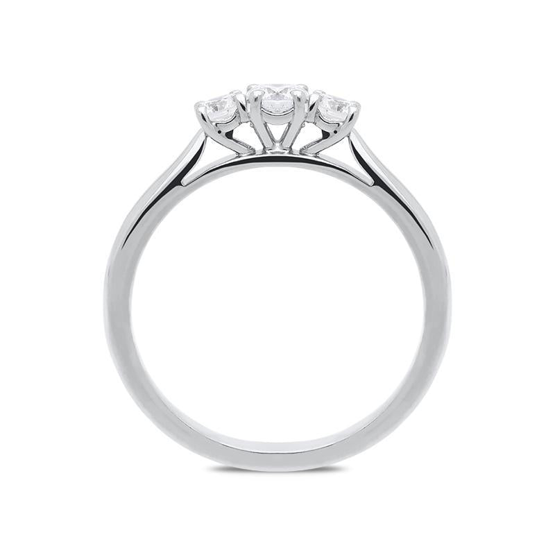 Platinum 0.52ct Diamond Brilliant Cut Trilogy Ring, FEU-600.