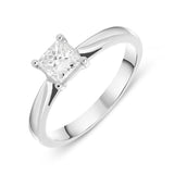 Platinum 0.52ct Diamond Princess Cut Solitaire Ring FEU-811