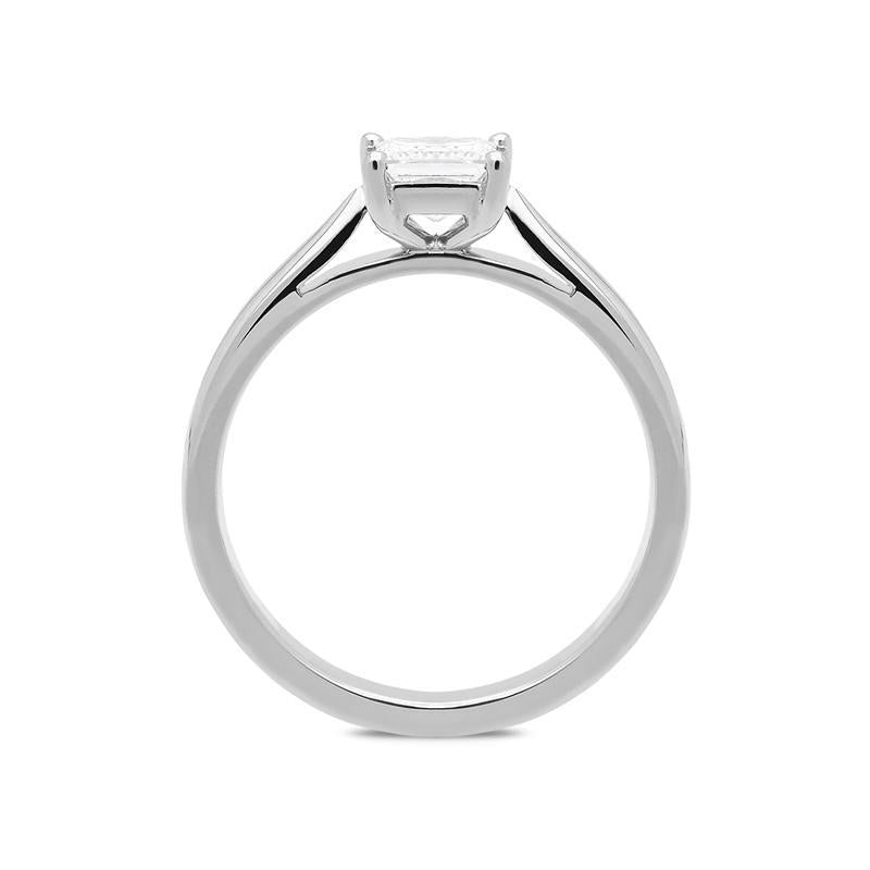 Platinum 0.52ct Diamond Princess Cut Solitaire Ring FEU-811